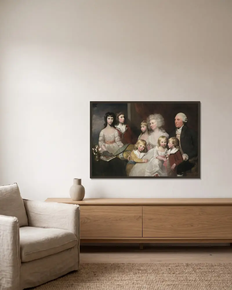Die Familie Todd von Gilbert Stuart gerahmt an einer Wand