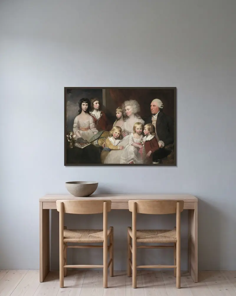 Die Familie Todd von Gilbert Stuart gerahmt an einer Wand