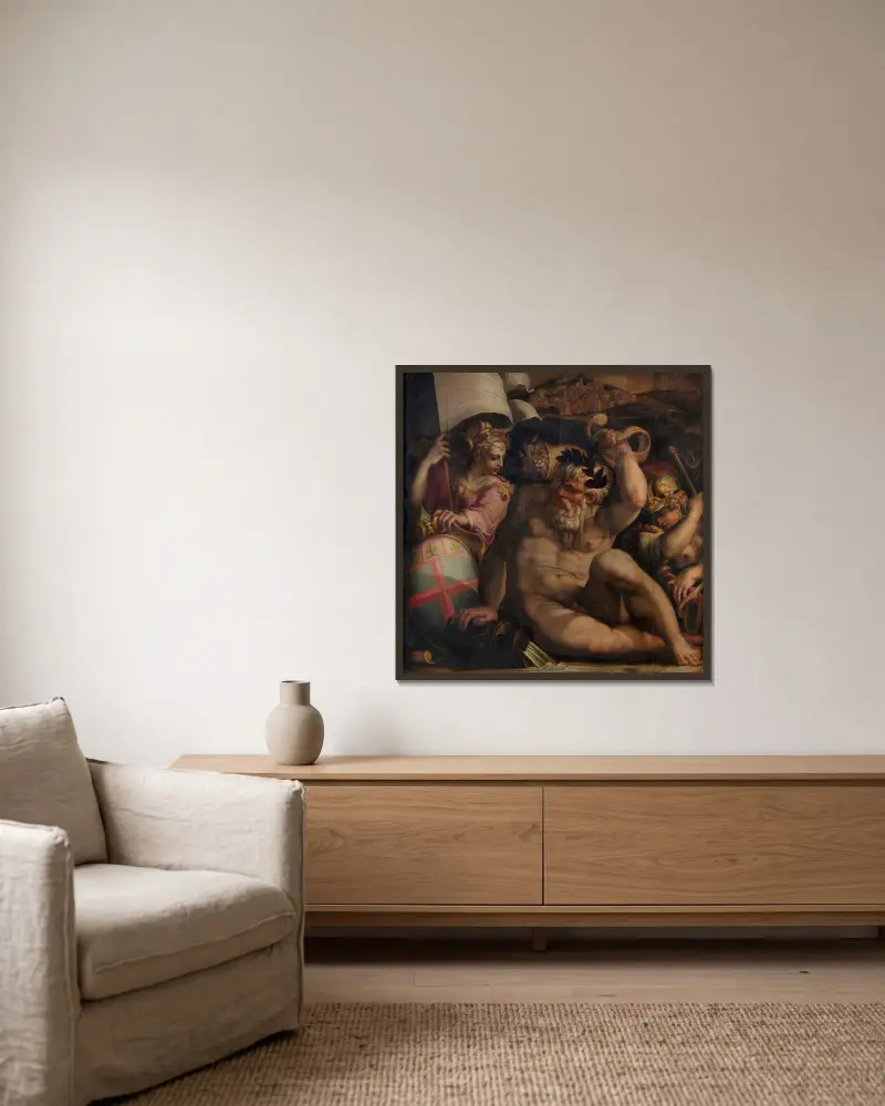Allegorie über Romagna von Giorgio Vasari gerahmt an einer Wand