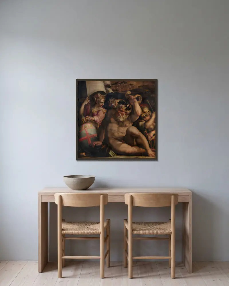Allegorie über Romagna von Giorgio Vasari gerahmt an einer Wand