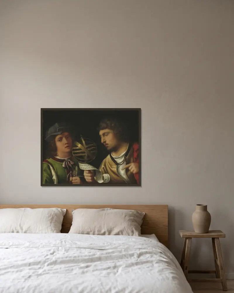 Giovanni Borgherini and His Tutor, Giorgione w ramie na ścianie