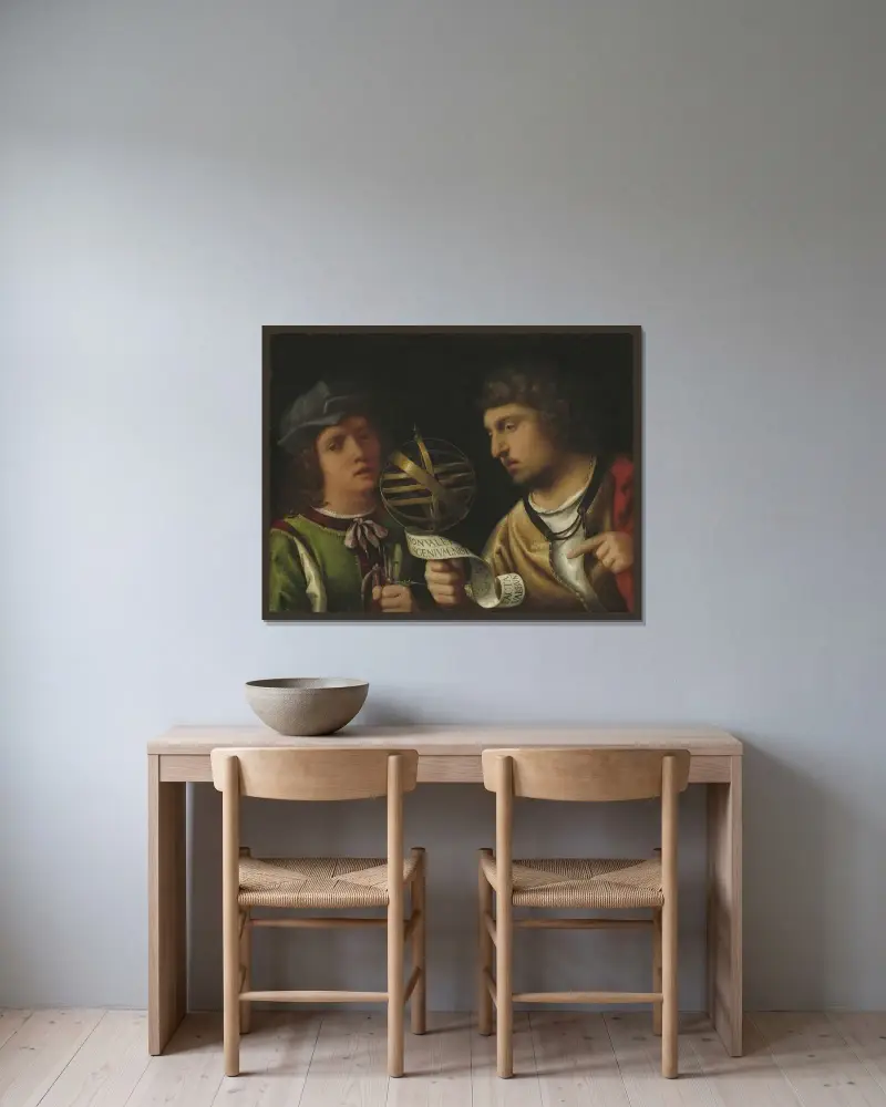 Giovanni Borgherini and His Tutor, Giorgione w ramie na ścianie