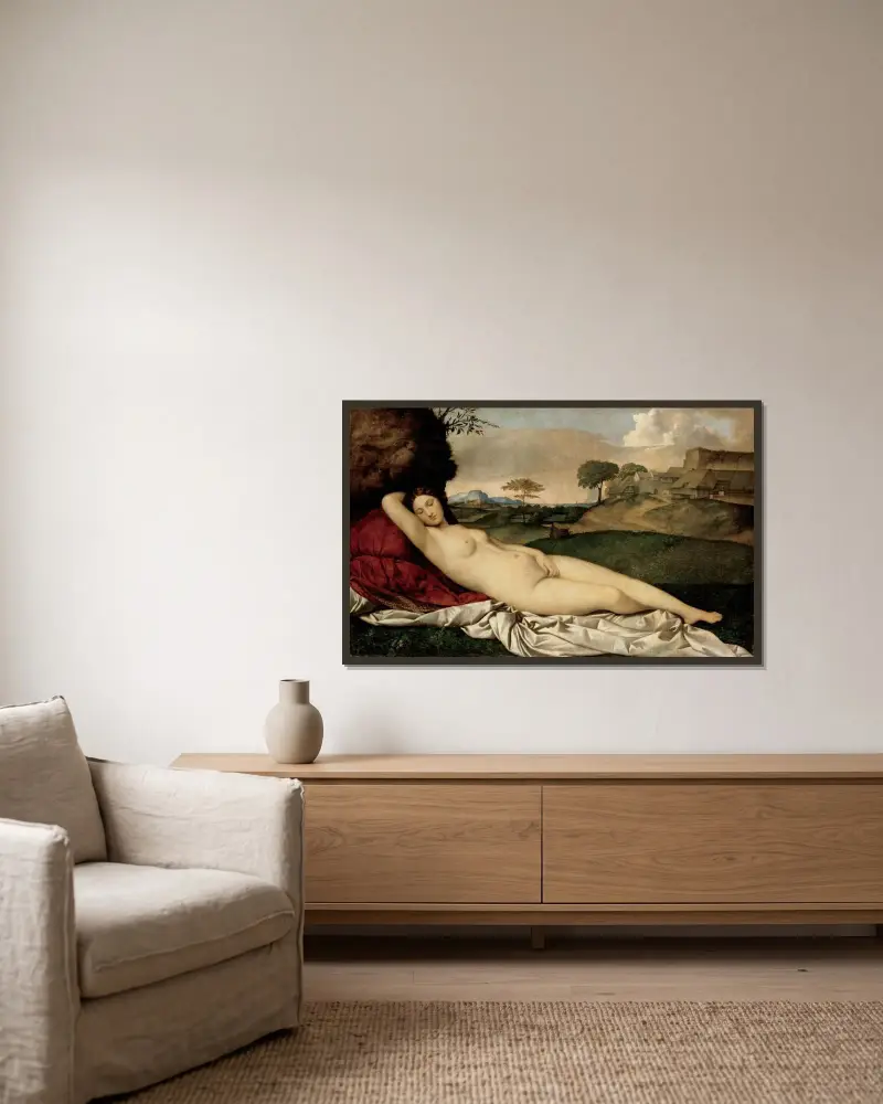 Sleeping Venus, Giorgione w ramie na ścianie