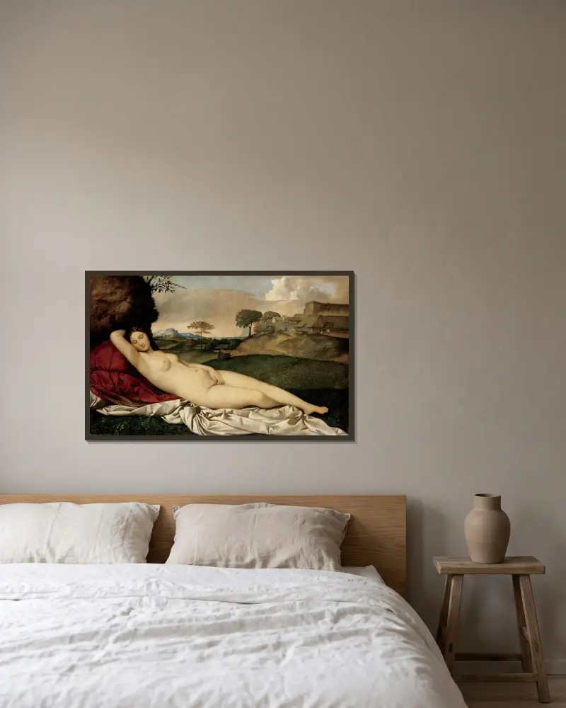 Sleeping Venus, Giorgione w ramie na ścianie