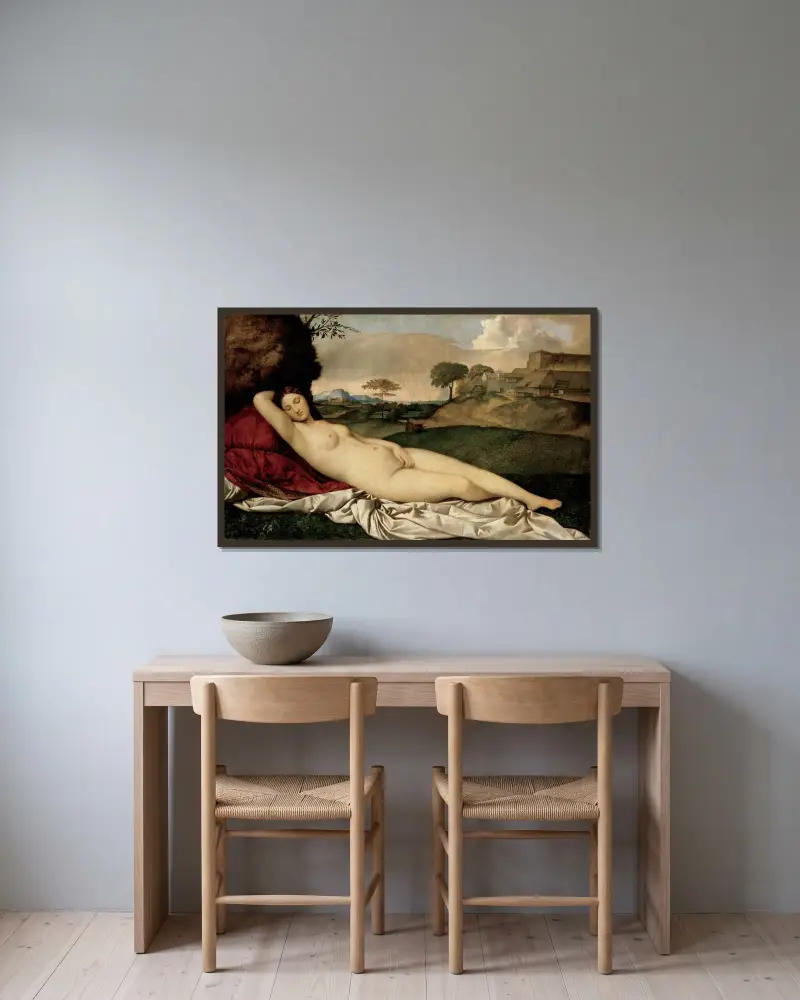 Sleeping Venus, Giorgione w ramie na ścianie