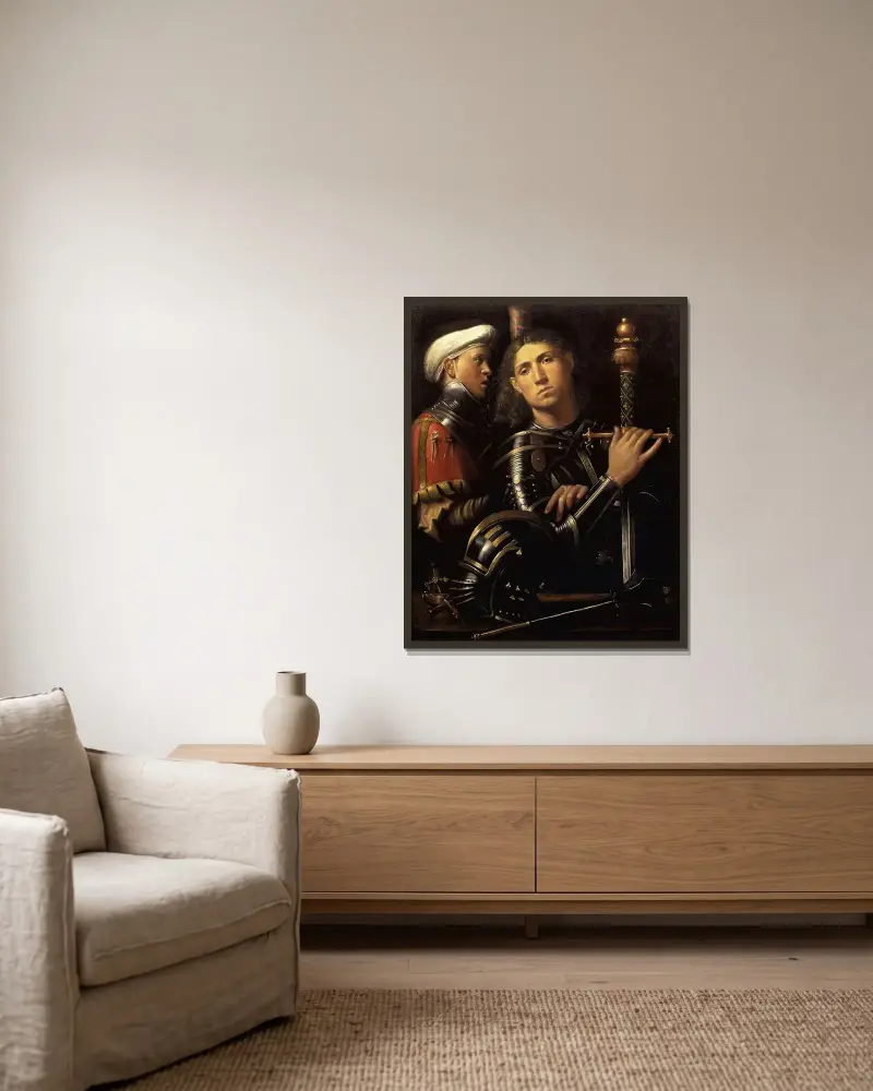 The ‘Gattamelata’. Man in armour with a squire, Giorgione w ramie na ścianie