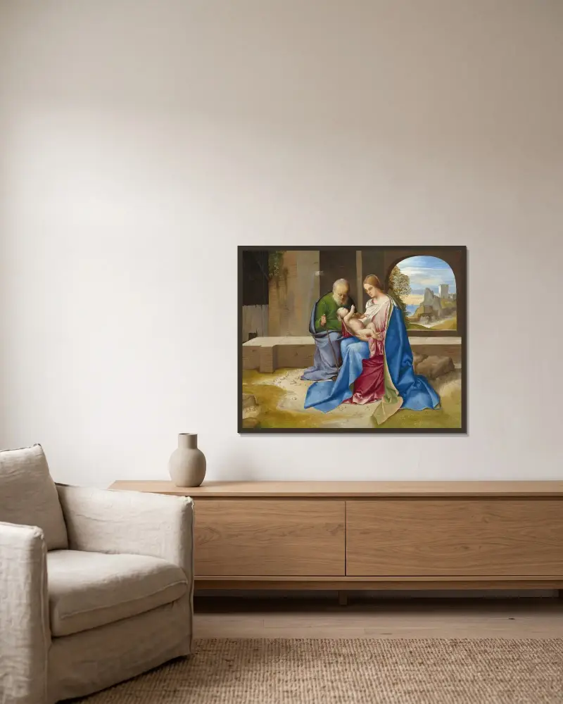 The Holy Family (probably c. 1500), Giorgione w ramie na ścianie