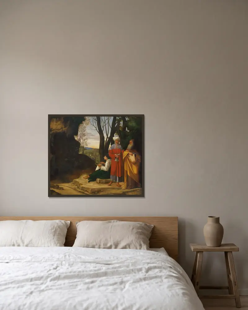 Three Philosophers, Giorgione w ramie na ścianie