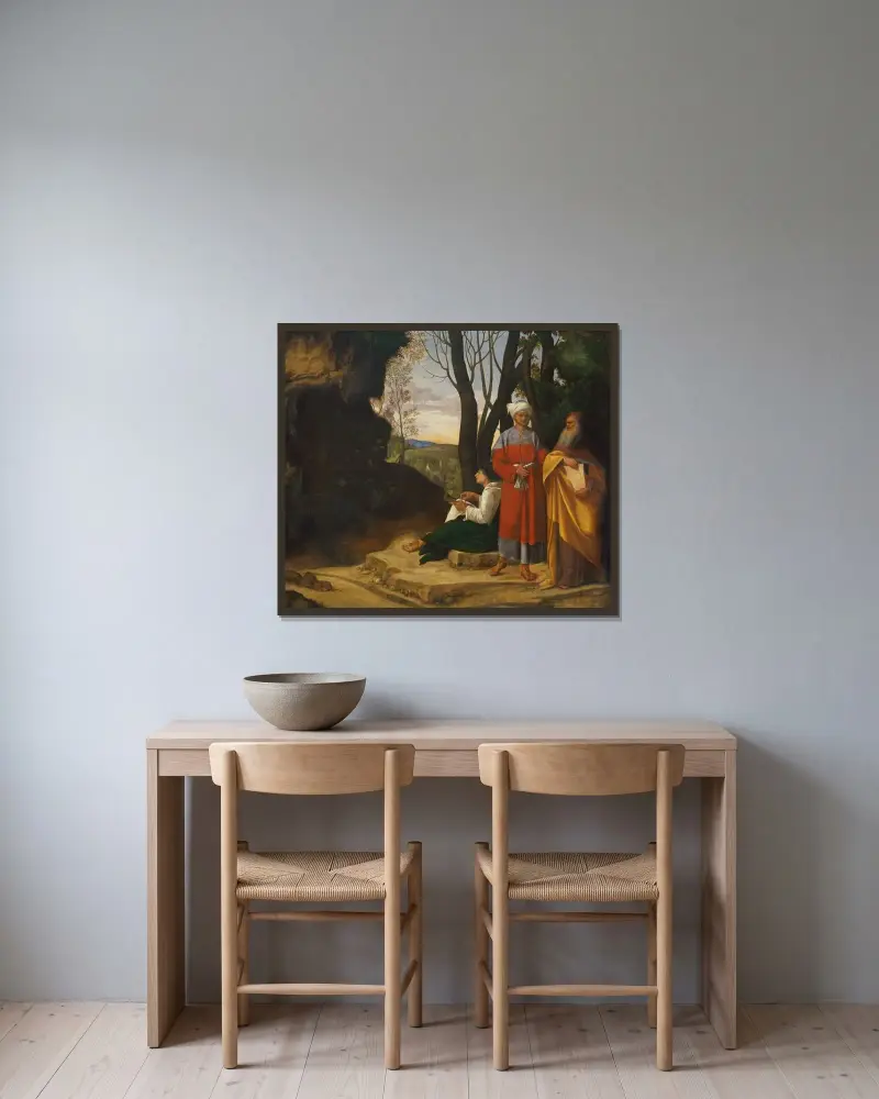 Three Philosophers, Giorgione w ramie na ścianie