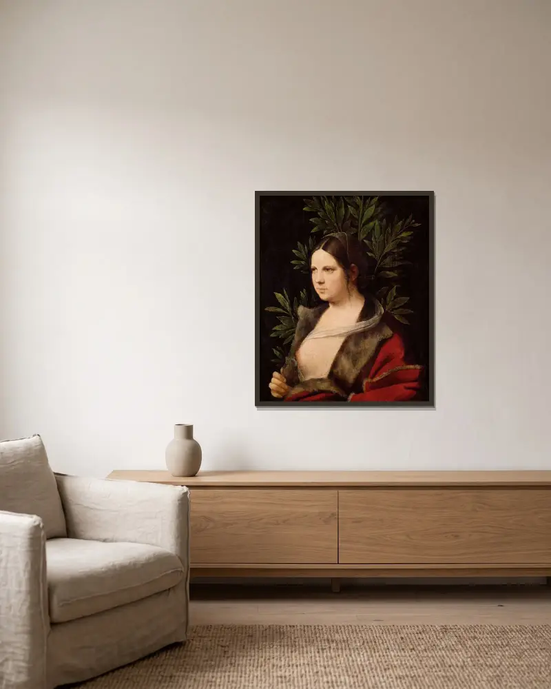 Young Woman (“Laura”), Giorgione w ramie na ścianie