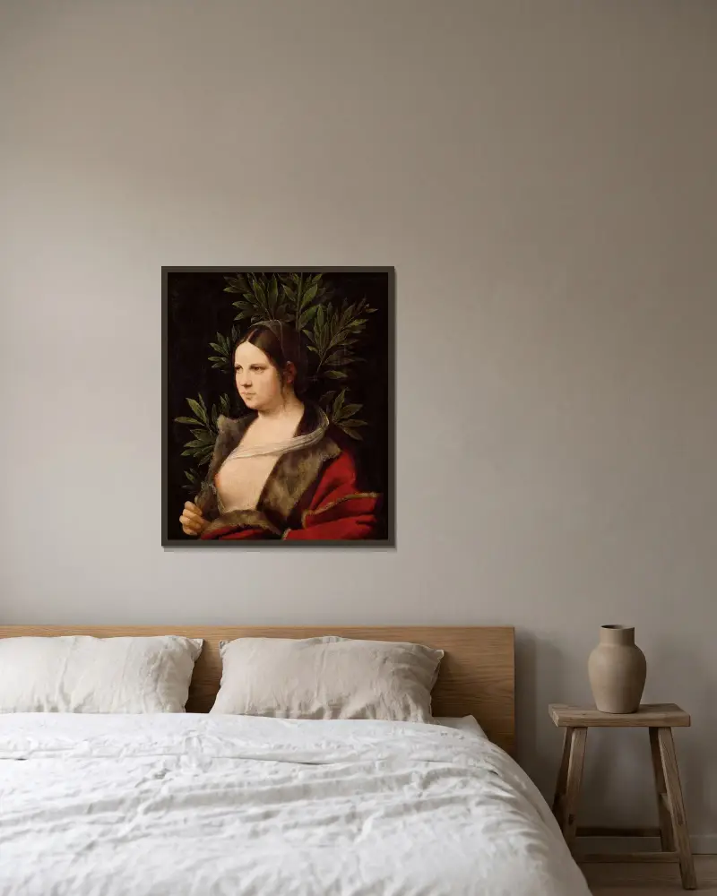 Young Woman (“Laura”), Giorgione w ramie na ścianie