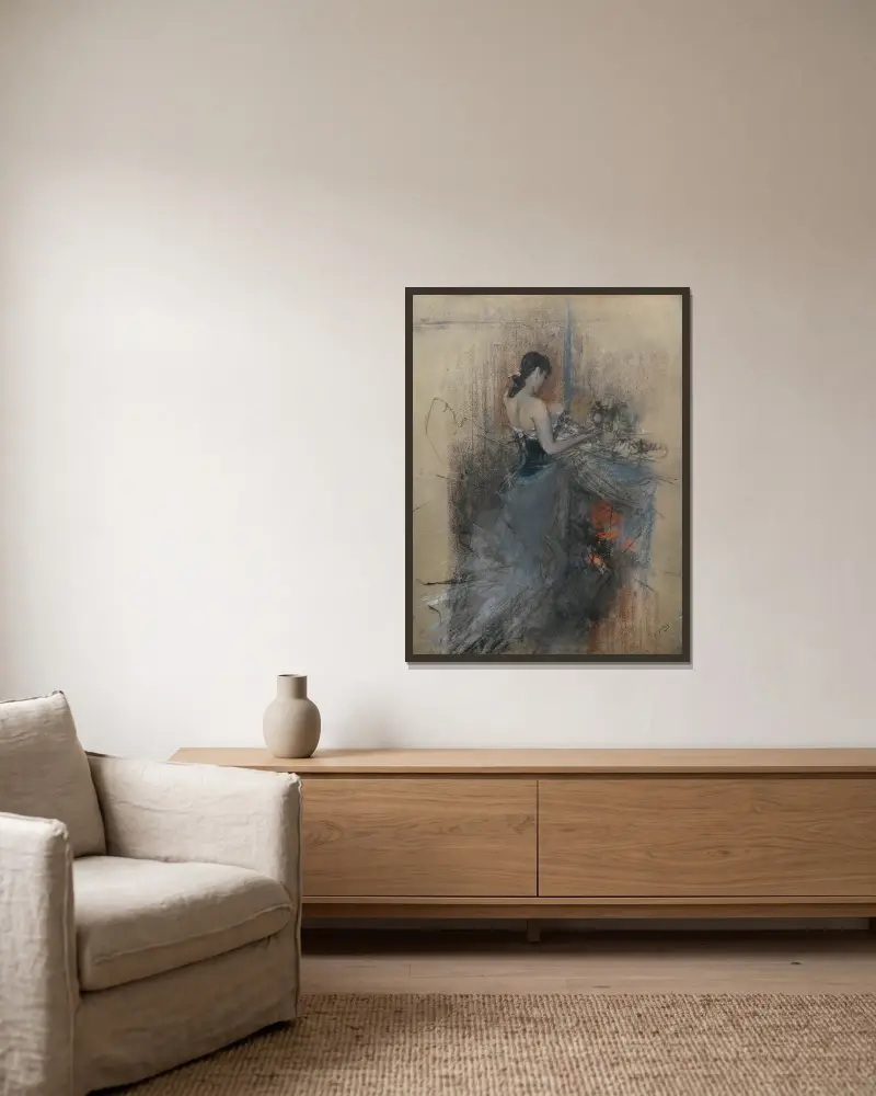U krbu, Giovanni Boldini v rámu na stěně