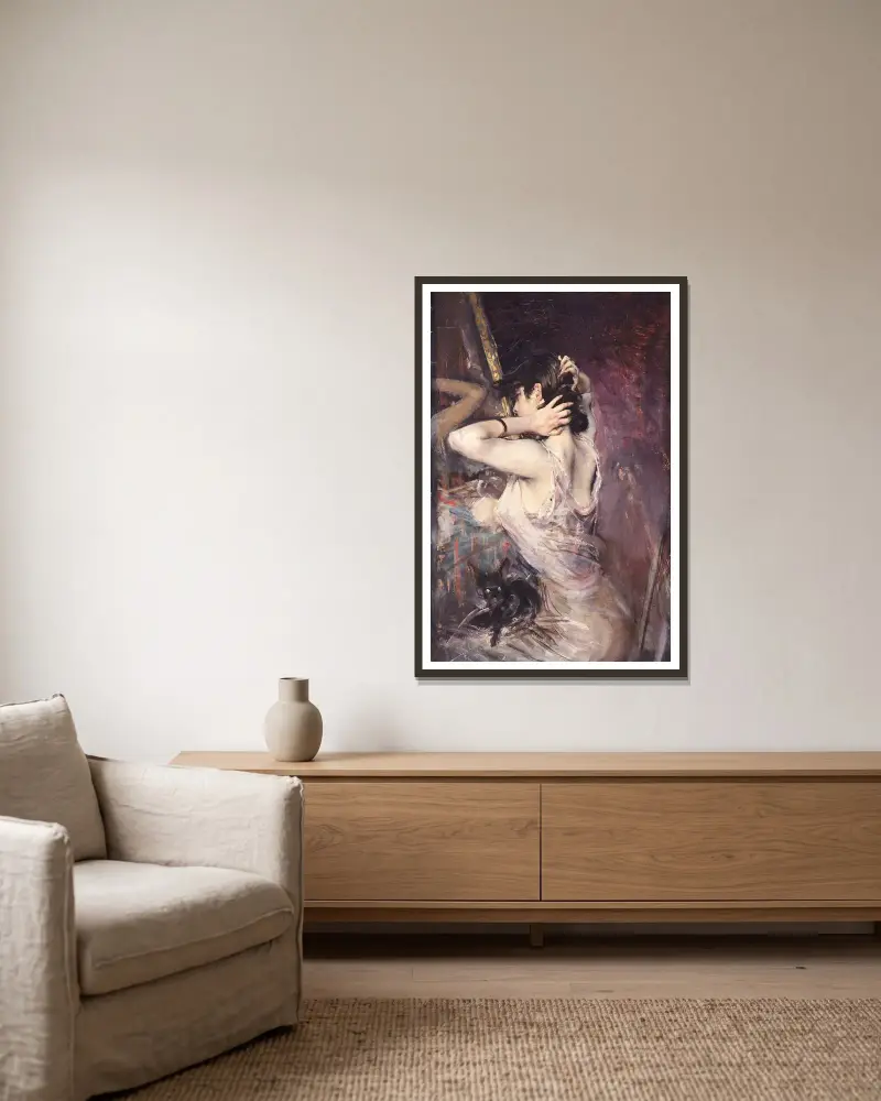 Toaleta, Giovanni Boldini w ramie na ścianie