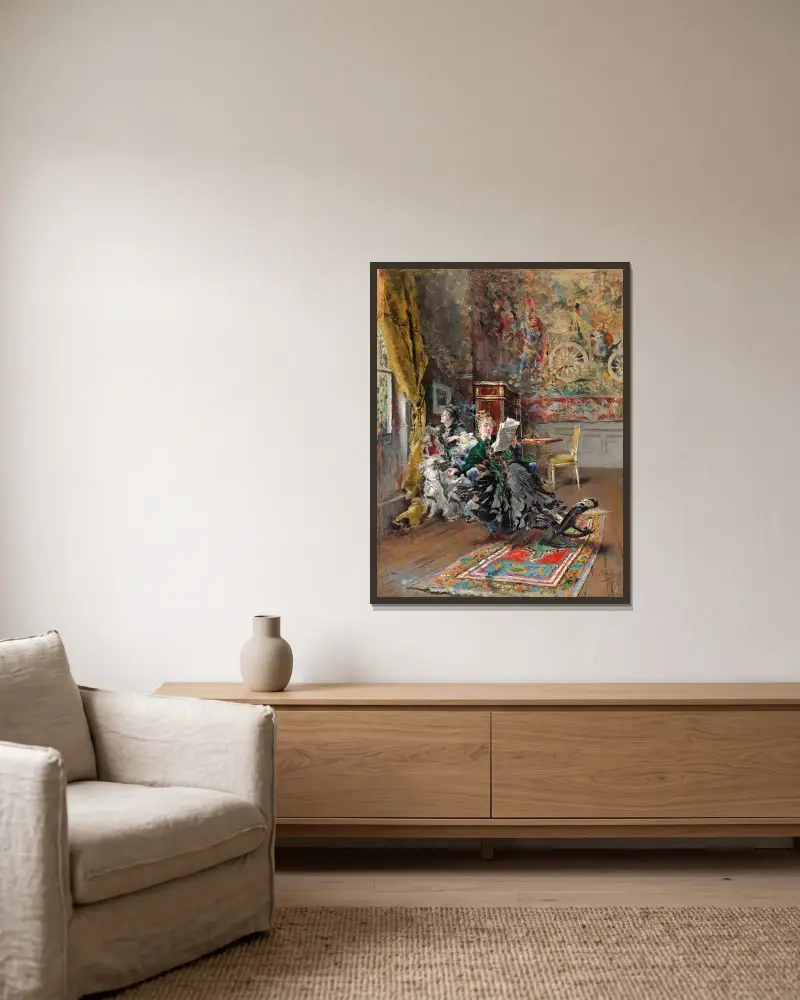 Paryżanki, Giovanni Boldini w ramie na ścianie