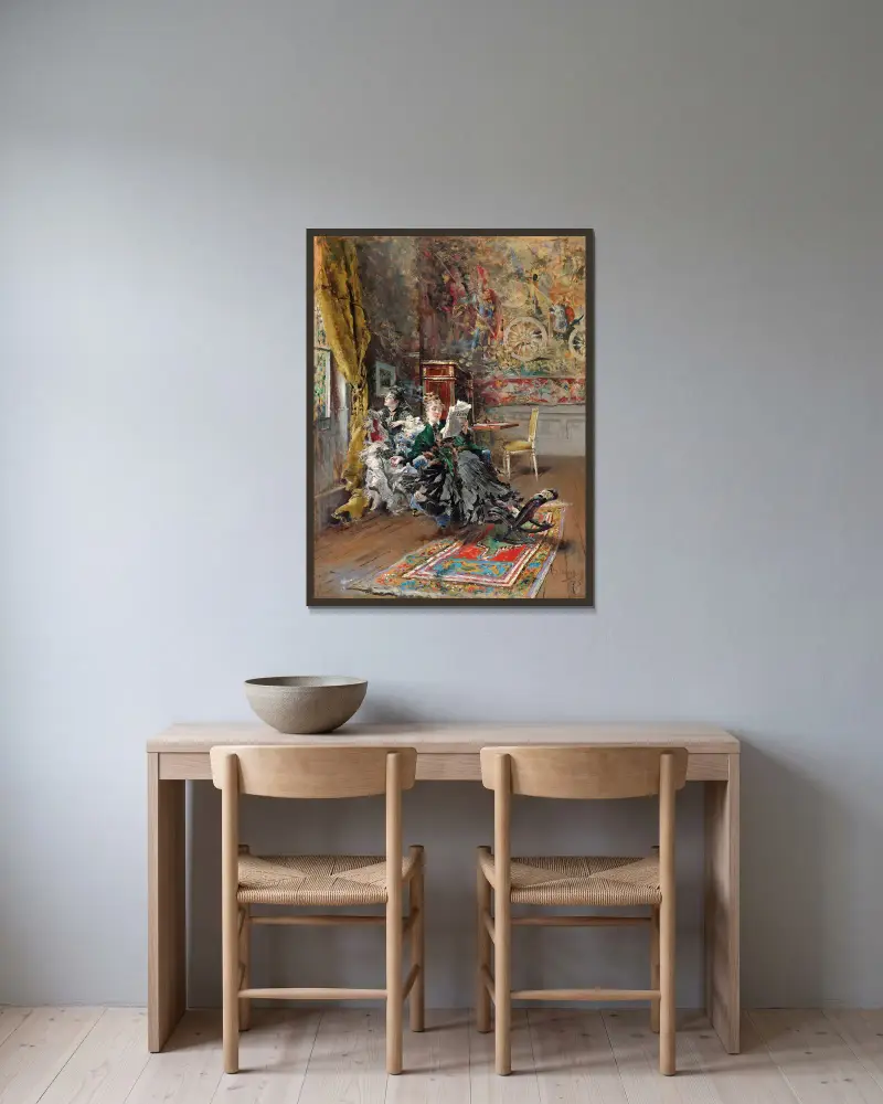 Paryżanki, Giovanni Boldini w ramie na ścianie