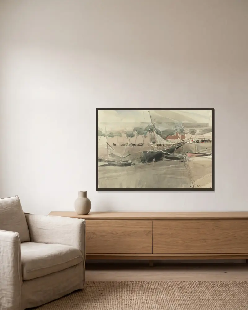 Přivázané lodě, Giovanni Boldini v rámu na stěně