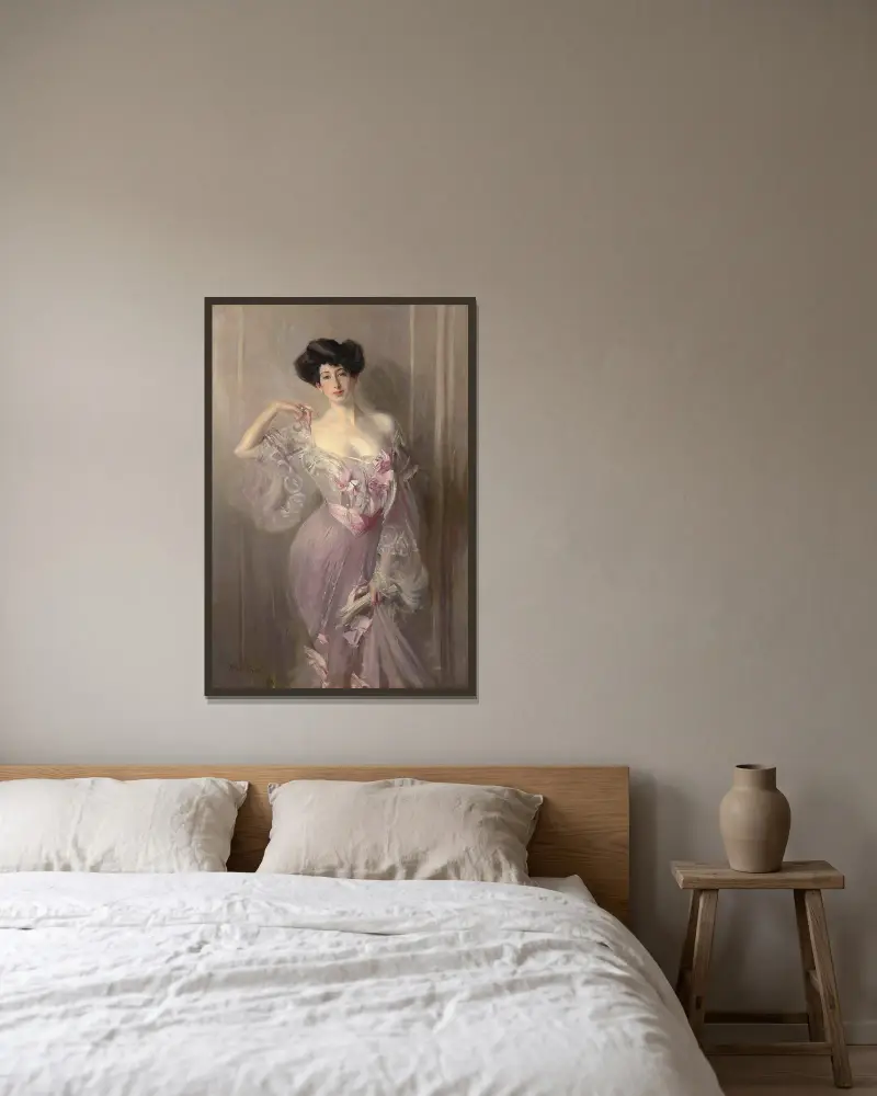 Bildnis der Ena Wertheimer von Giovanni Boldini gerahmt an einer Wand