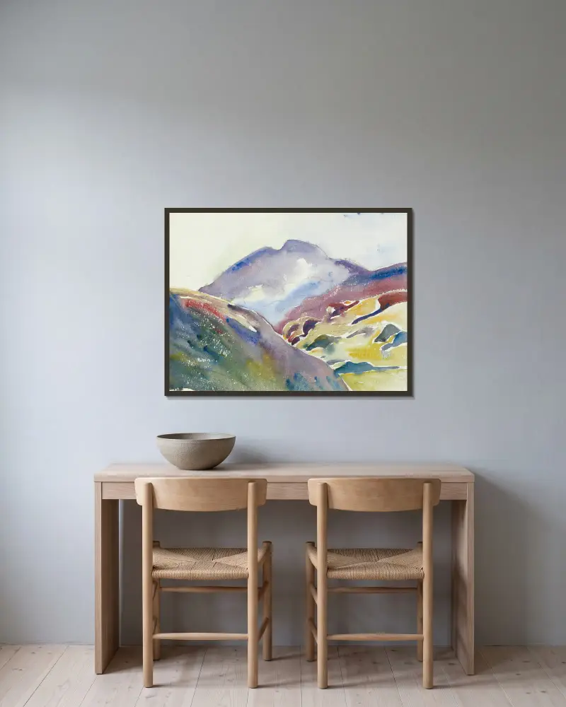 Krajobraz alpejski (Górne Engadyn), Giovanni Giacometti w ramie na ścianie