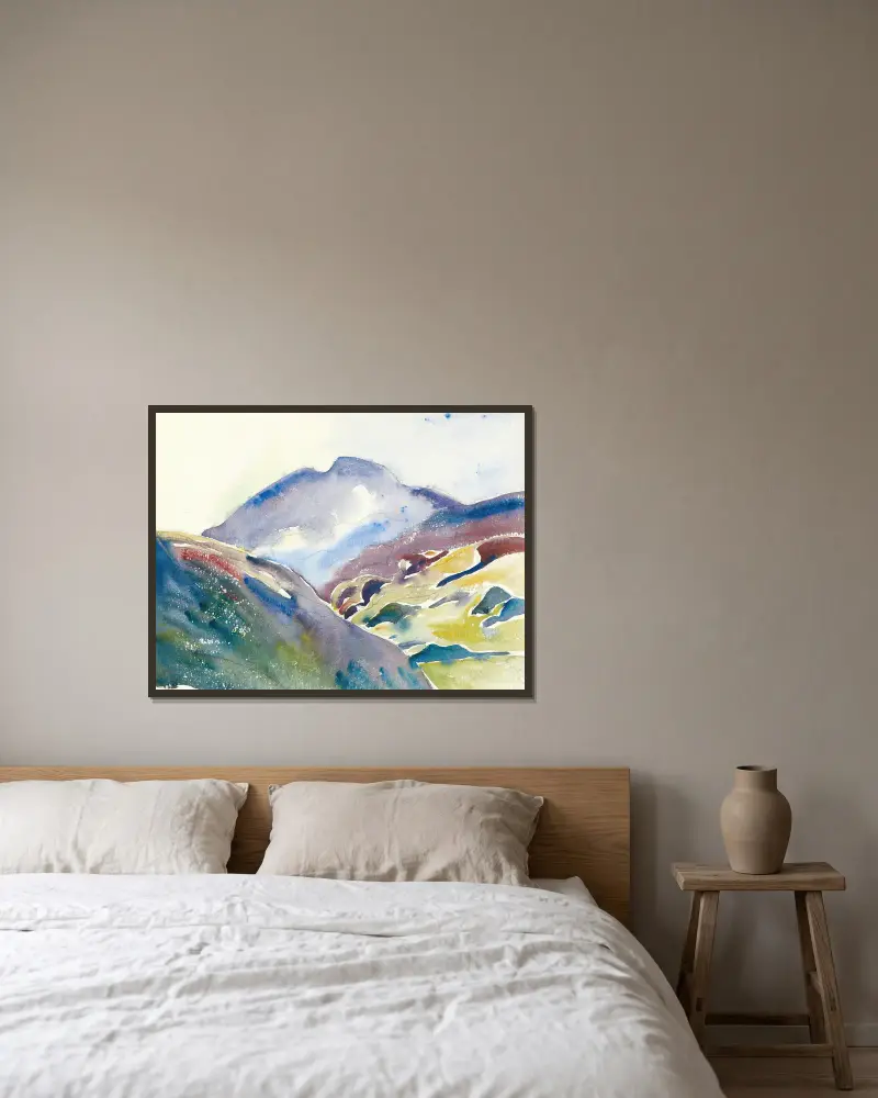 HIGH MOUNTAIN LANDSCAPE (UPPER ENGADINE) av Giovanni Giacometti inramad på en vägg