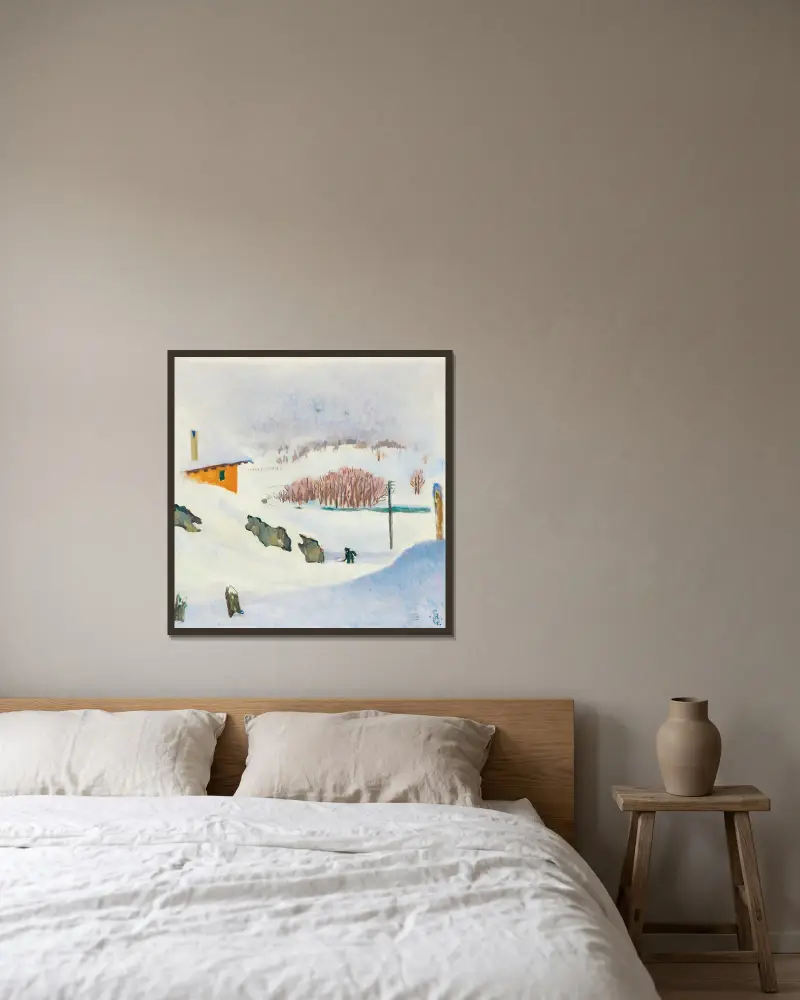 Winter von Giovanni Giacometti gerahmt an einer Wand