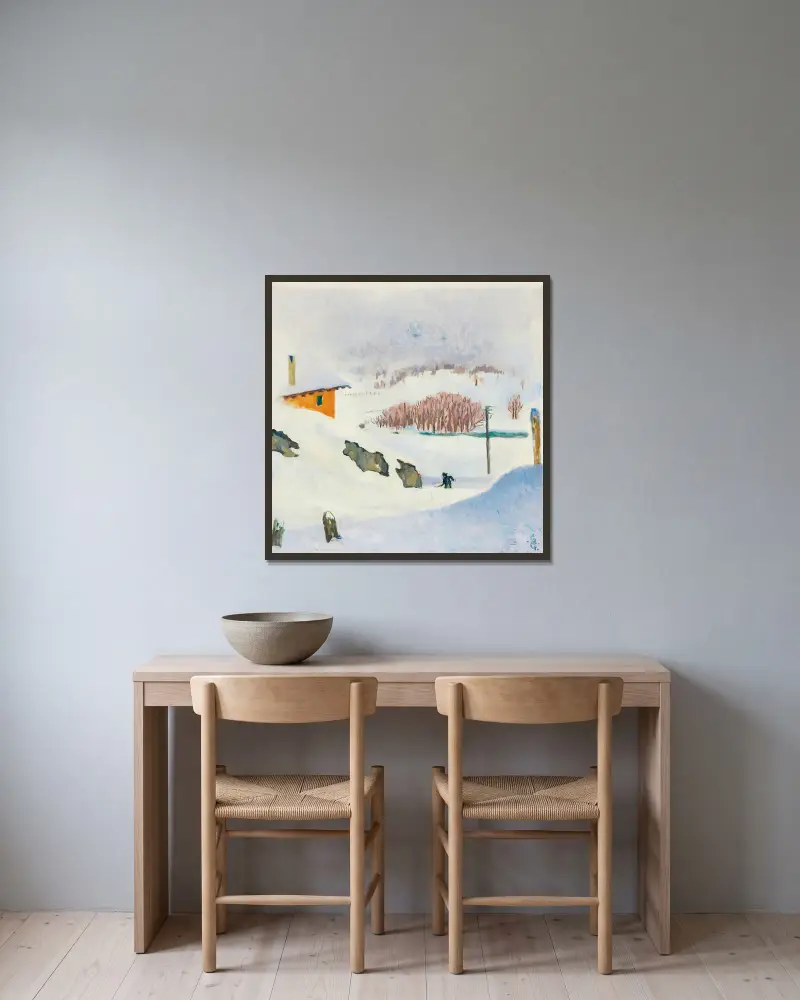 Winter von Giovanni Giacometti gerahmt an einer Wand