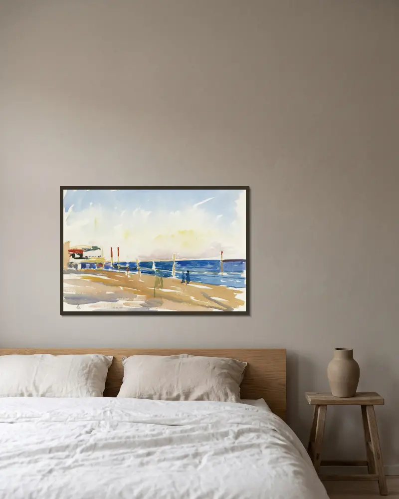 Lido von Venedig von Giovanni Giacometti gerahmt an einer Wand