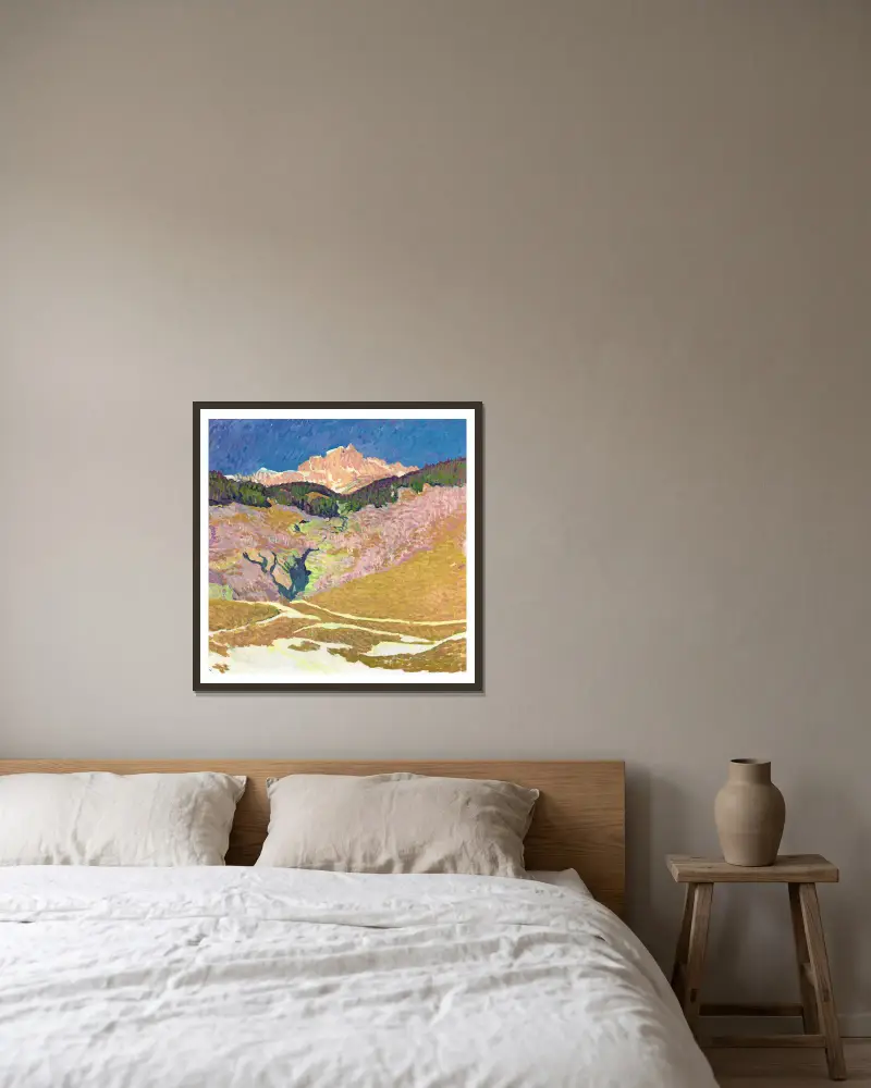 Piz Duan von Giovanni Giacometti gerahmt an einer Wand