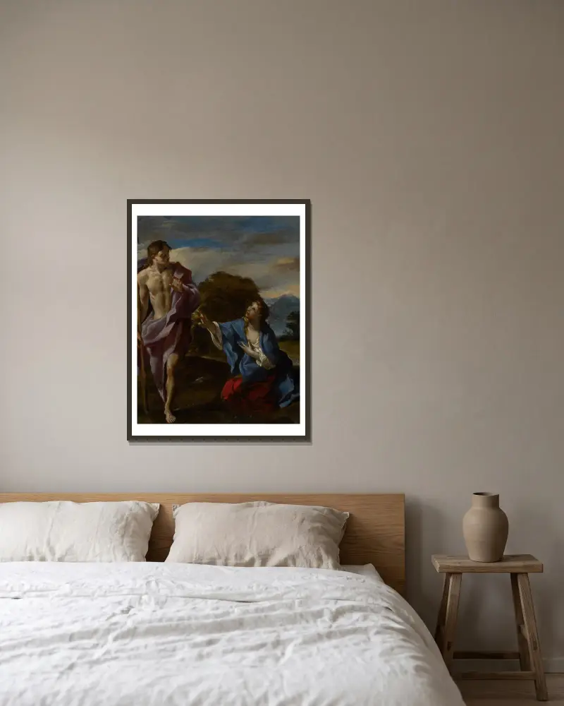 Noli me tangere av Giovanni Lanfranco inramad på en vägg