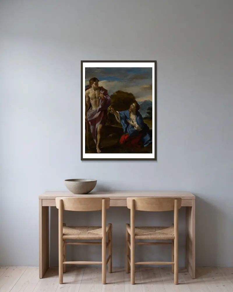 Noli me tangere av Giovanni Lanfranco inramad på en vägg
