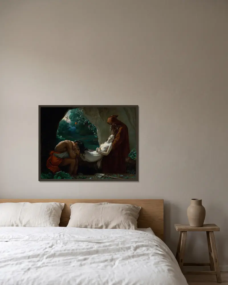 Atalas begravning av Anne Louis Girodet-Trioson inramad på en vägg