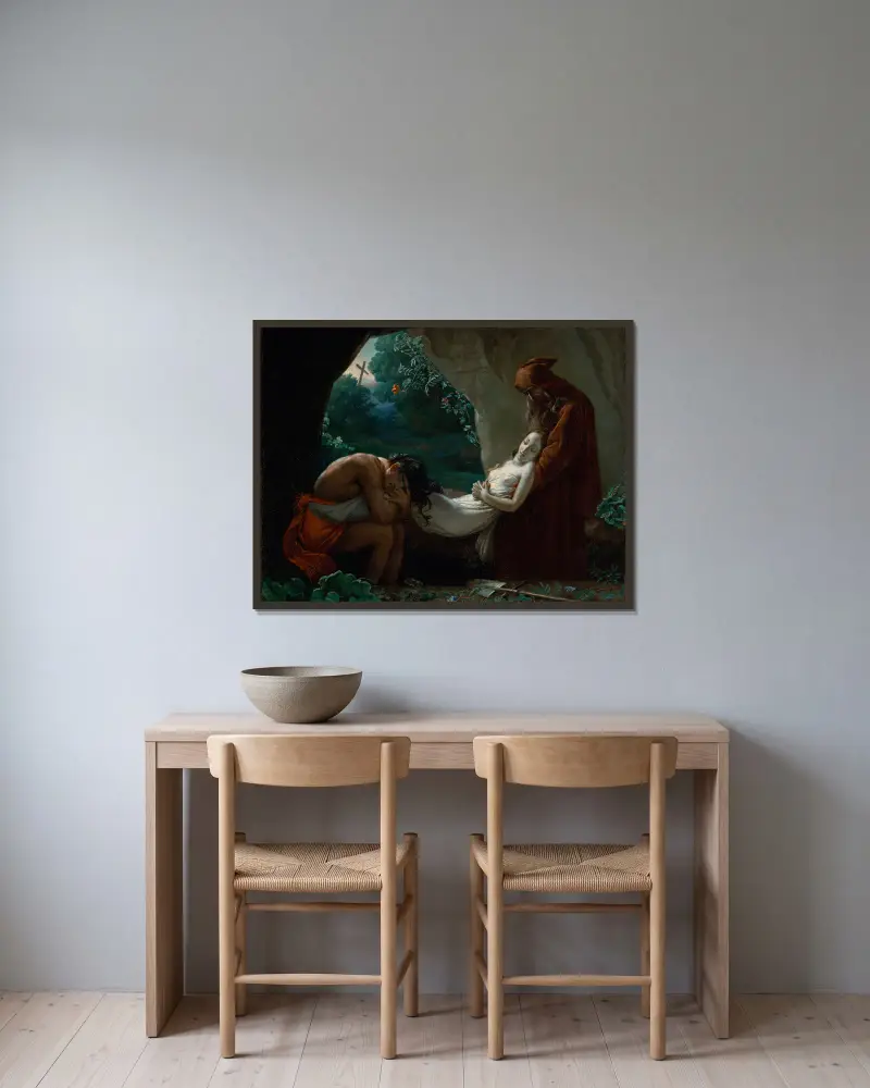 Atalas begravning av Anne Louis Girodet-Trioson inramad på en vägg
