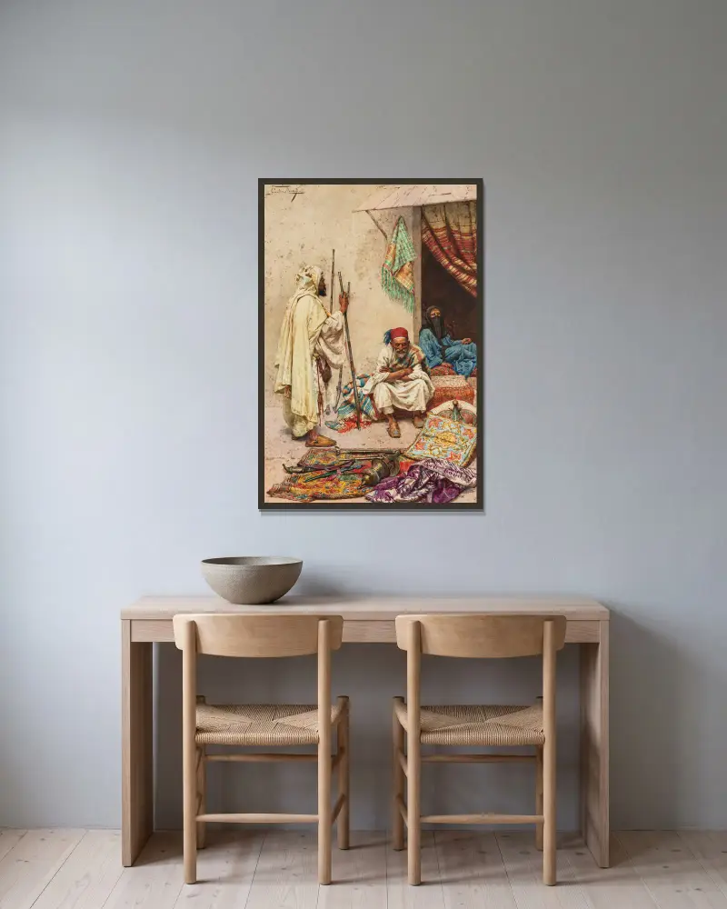 The Carpet Merchant – nr 2 av Giulio Rosati inramad på en vägg