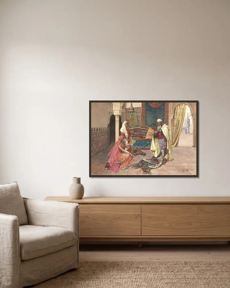 The Carpet Merchant – nr 1 av Giulio Rosati inramad på en vägg