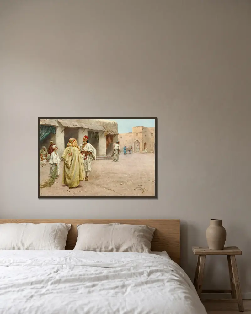 Der Marktplatz von Giulio Rosati gerahmt an einer Wand