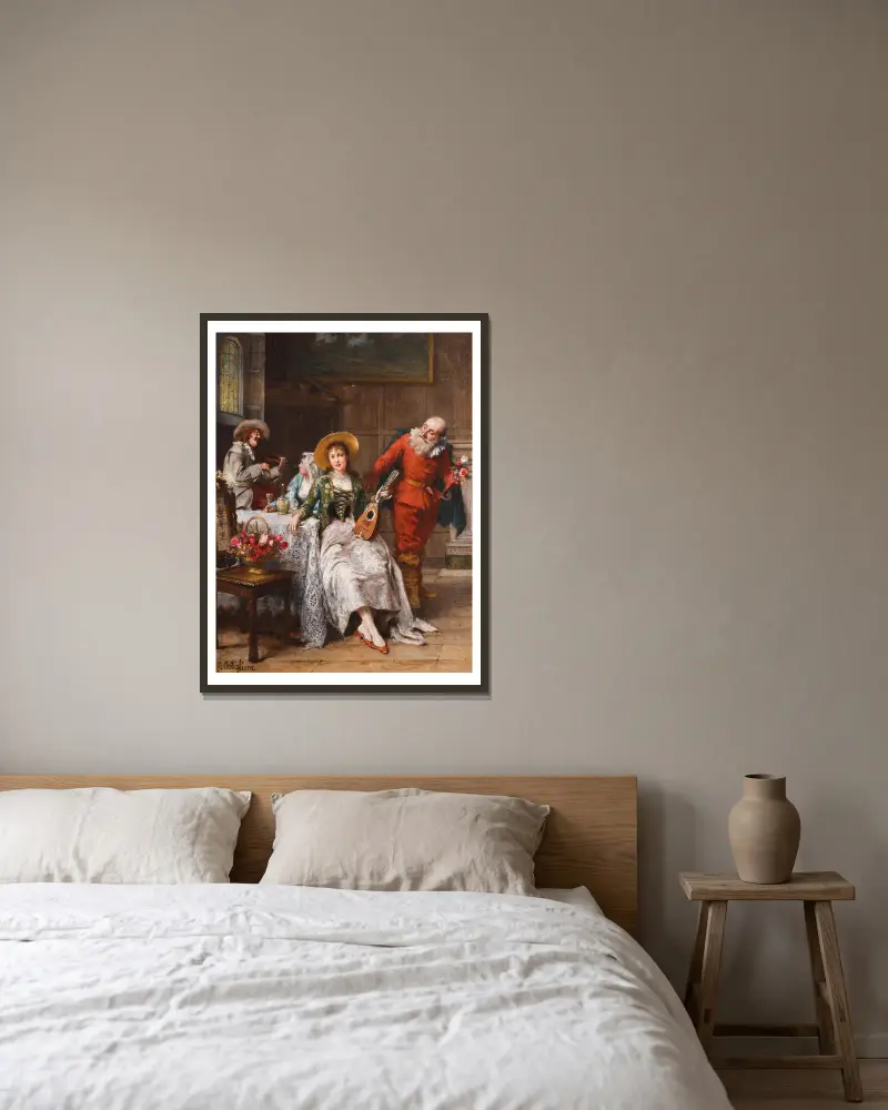 Die Musikstunde von Giuseppe Castiglione gerahmt an einer Wand