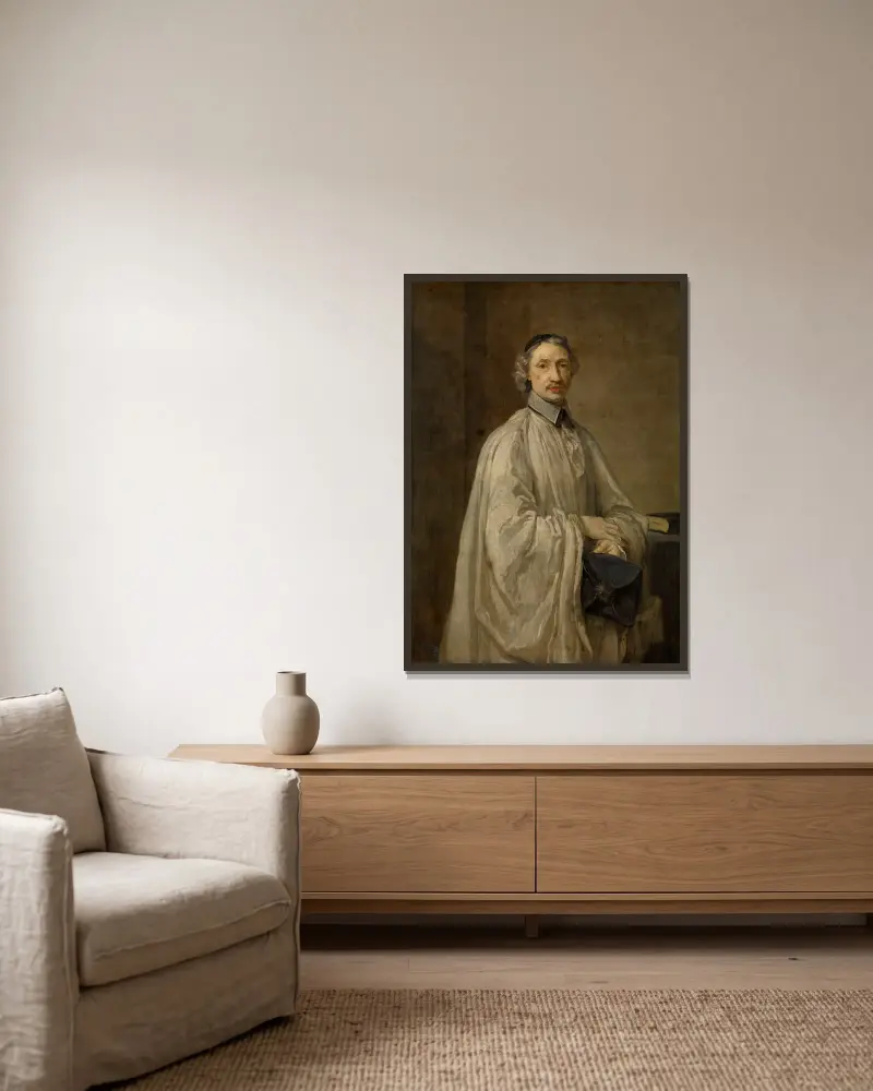 Kanon Frans de Cock, kantor vid Antwerpens katedral av Sir Godfrey Kneller inramad på en vägg