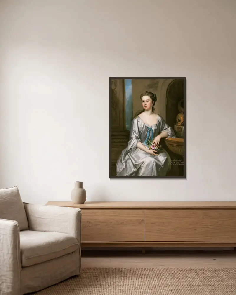 Lady Henrietta Crofts, hertiginna av Bolton av Sir Godfrey Kneller inramad på en vägg