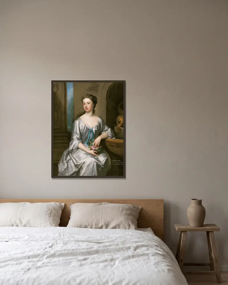 Lady Henrietta Crofts, hertiginna av Bolton av Sir Godfrey Kneller inramad på en vägg