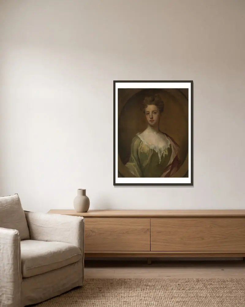 Lady Mary Berkeley, um 1700 von Sir Godfrey Kneller gerahmt an einer Wand