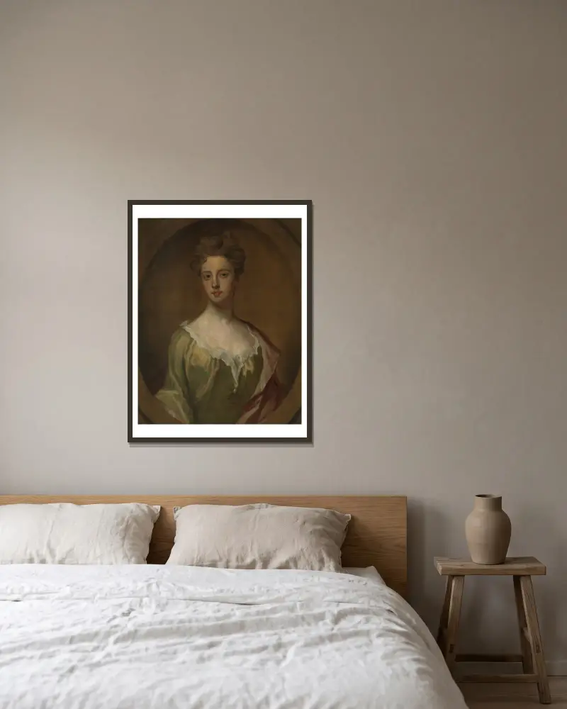 Lady Mary Berkeley, um 1700 von Sir Godfrey Kneller gerahmt an einer Wand