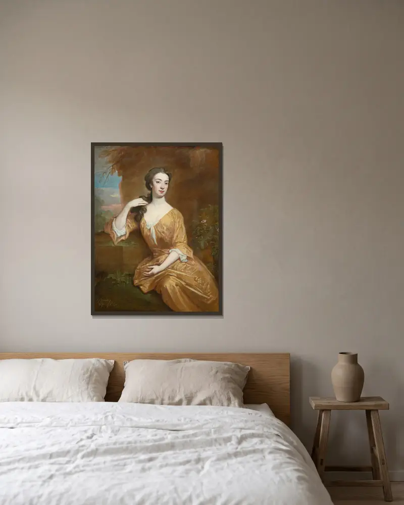 Lady Worsley av Sir Godfrey Kneller inramad på en vägg
