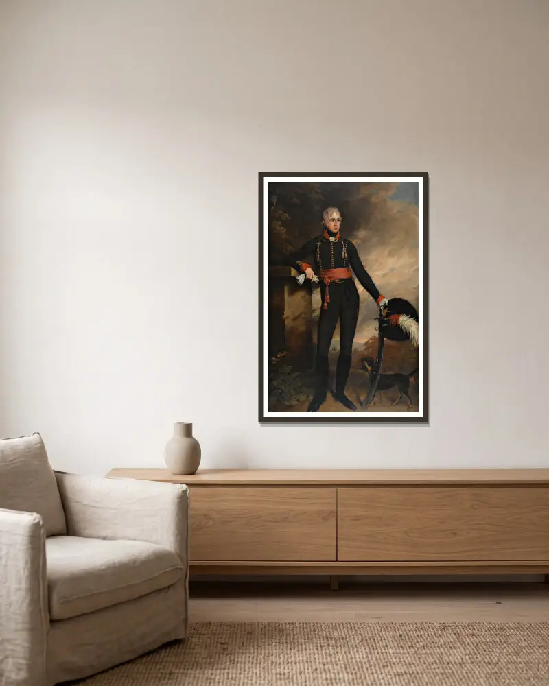 Porträtt av Charles, Lord Bruce av Sir Godfrey Kneller inramad på en vägg