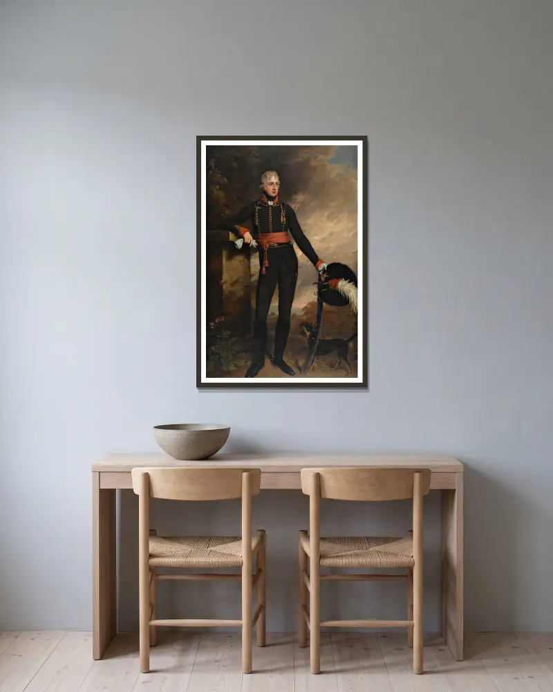 Porträtt av Charles, Lord Bruce av Sir Godfrey Kneller inramad på en vägg
