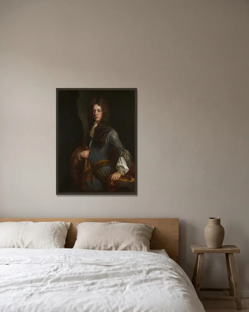 Sir Charles Barrington, Bart. av Sir Godfrey Kneller inramad på en vägg