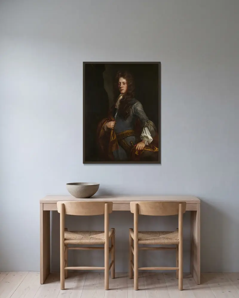 Sir Charles Barrington, Bart. av Sir Godfrey Kneller inramad på en vägg