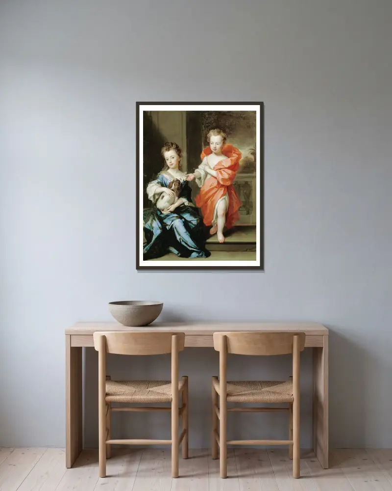 The Howard Children av Sir Godfrey Kneller inramad på en vägg