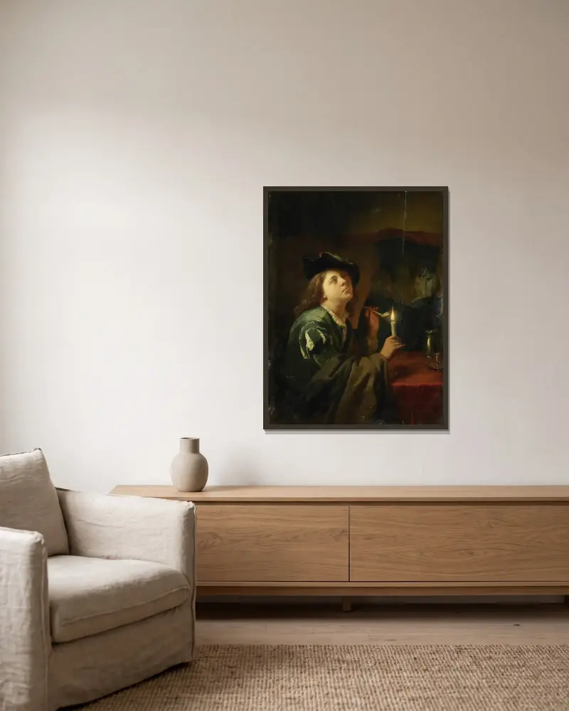 Rozdílné chutě, Godfried Schalcken v rámu na stěně