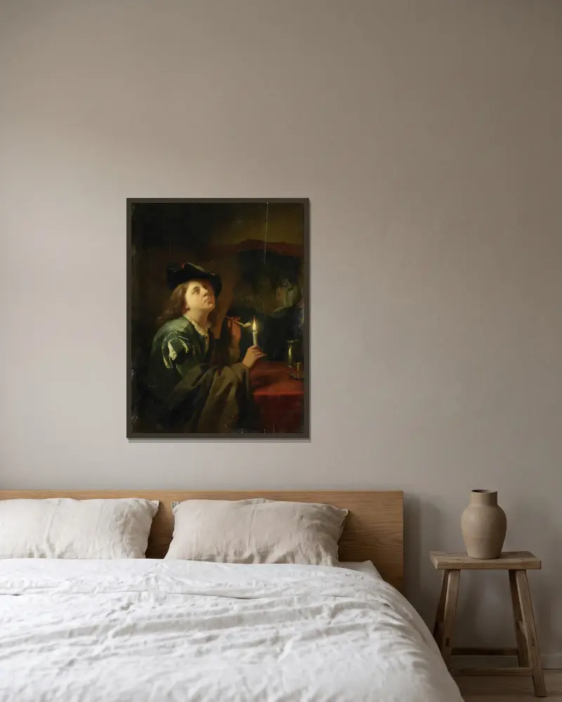 Rozdílné chutě, Godfried Schalcken v rámu na stěně