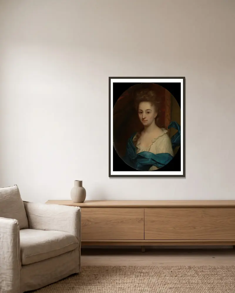 Porträtt av Josina Clara van Citters (1671–1753), dotter till Josina Parduyn av Godfried Schalcken inramad på en vägg
