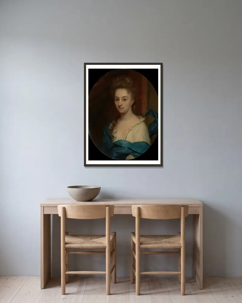 Porträtt av Josina Clara van Citters (1671–1753), dotter till Josina Parduyn av Godfried Schalcken inramad på en vägg